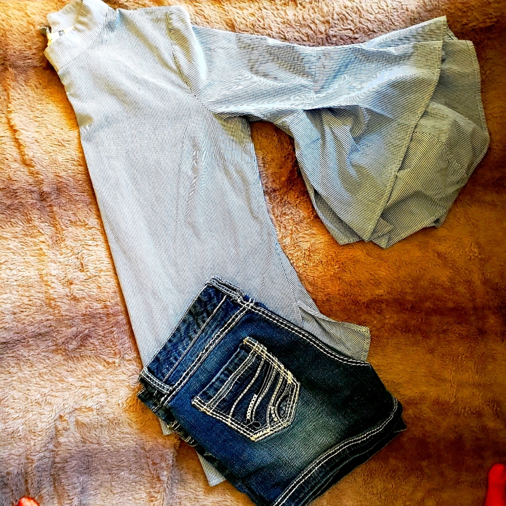 "Pleione" Pin Striped Blouse